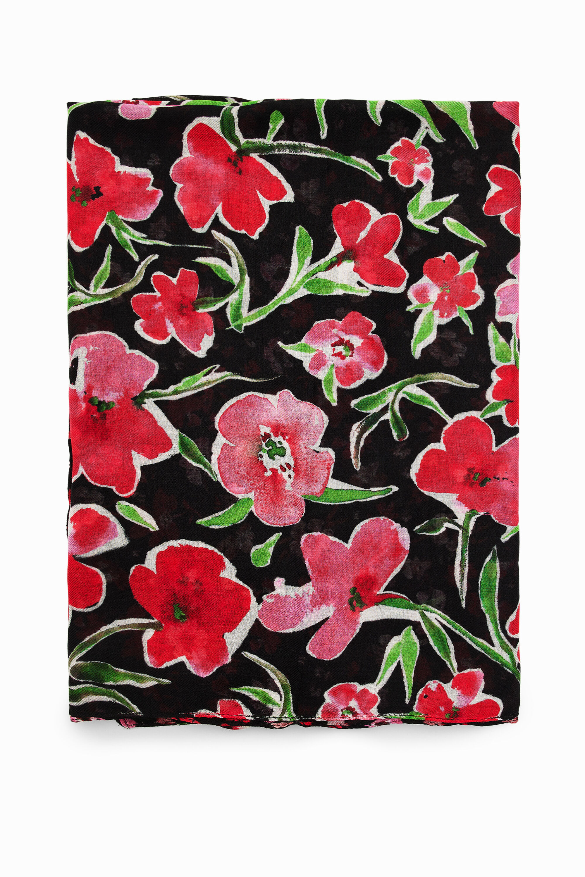 Desigual Rectangular floral foulard